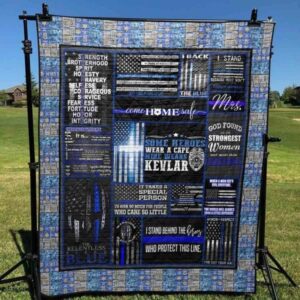 Some Heroes Wear A Cape Mine Wears Kevlar Quilt Blanket Ht10  Quilt